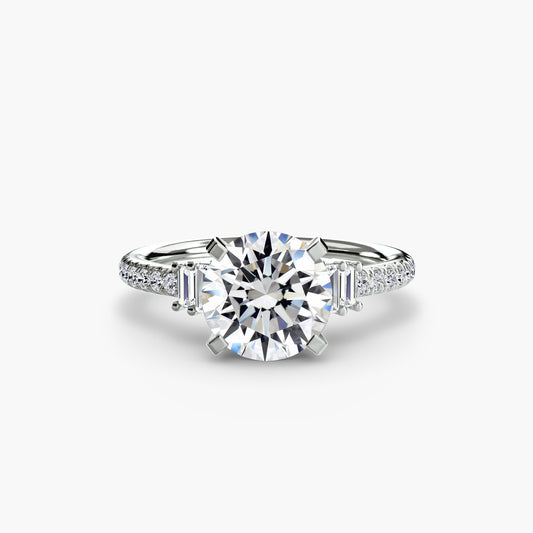 Solitaire with Pavé 4 Roset Jewelry