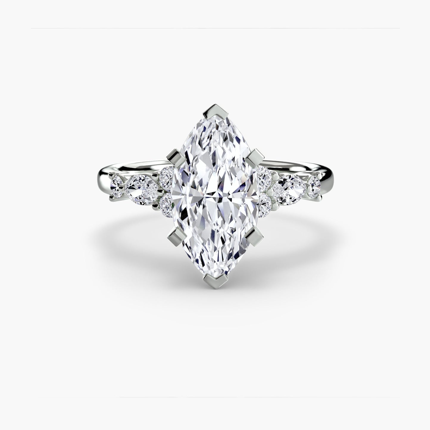 The Floral Accent Solitaire Roset Jewelry