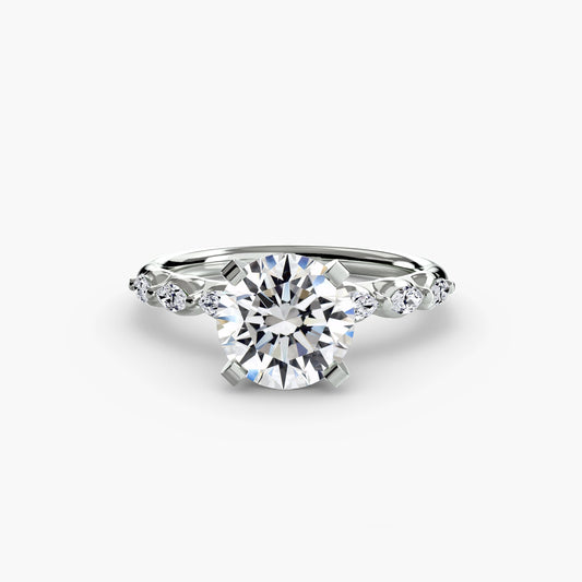 The Floral Accent Solitaire Roset Jewelry