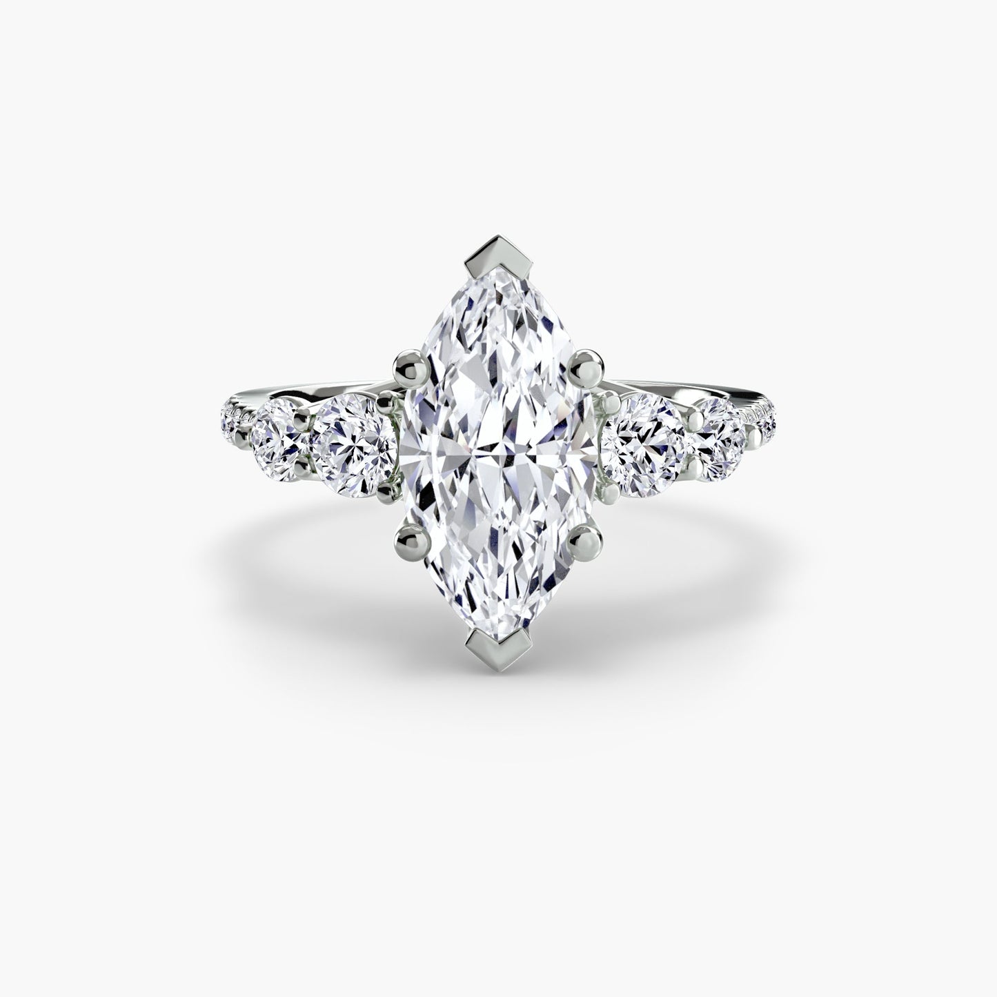 Five Stone Ring with Pavé Band Roset Jewelry