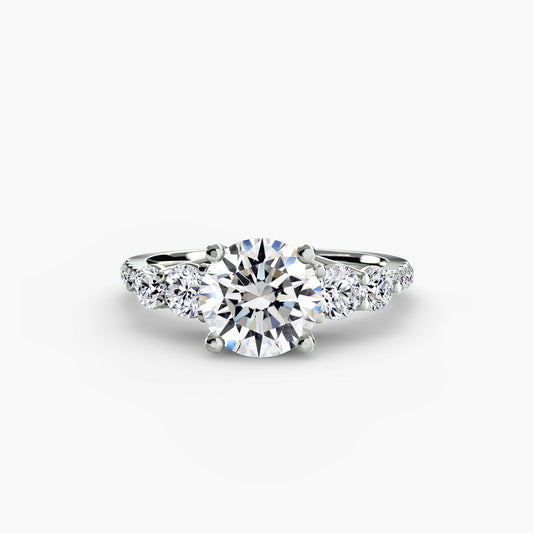 Five Stone Ring with Pavé Band Roset Jewelry