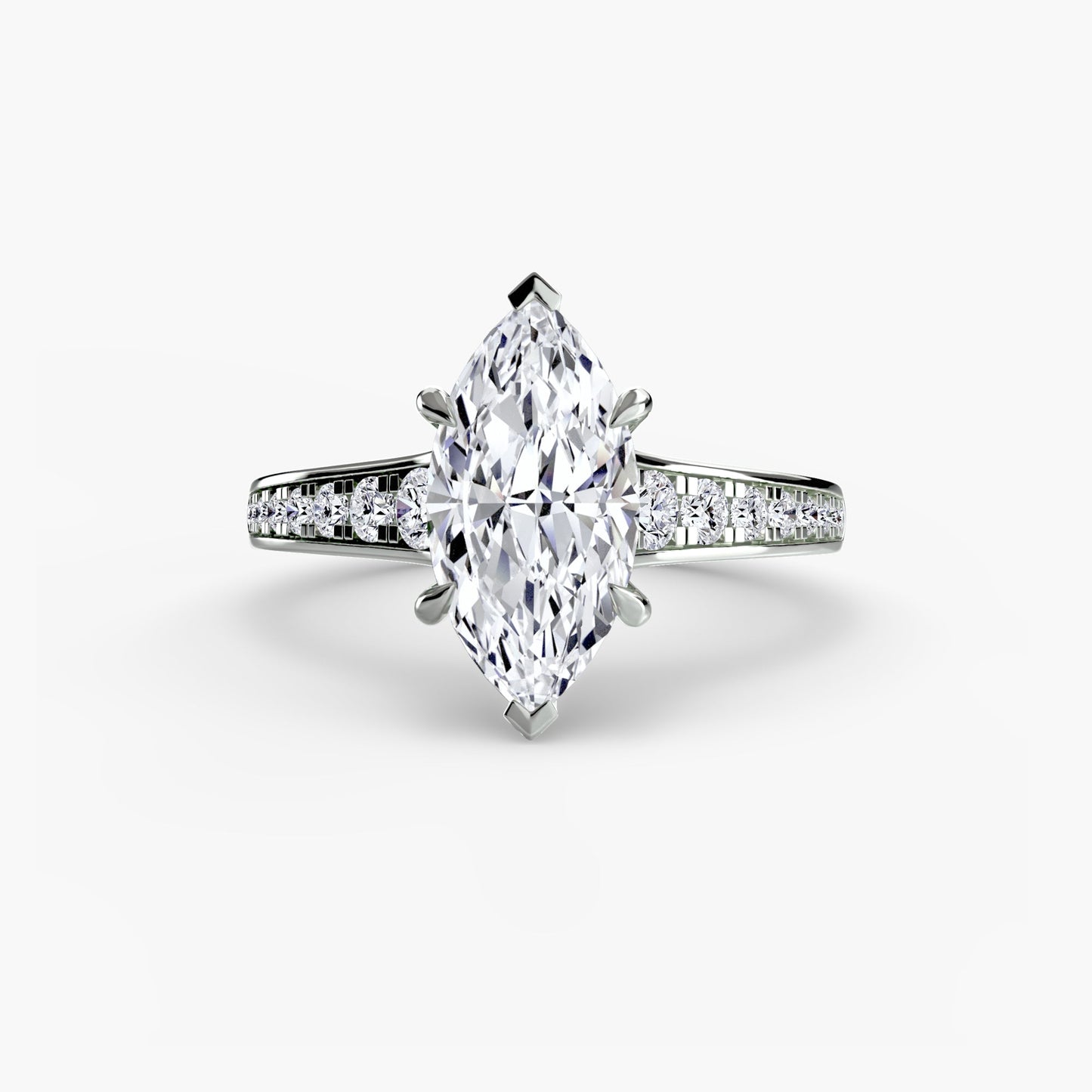 Solitaire with Pavé 7 Roset Jewelry