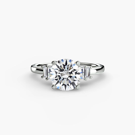 Baguette Accent Solitaire Roset Jewelry