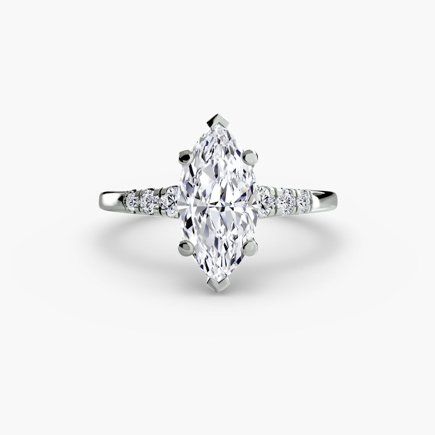 Solitaire with Shoulder Accents Roset Jewelry