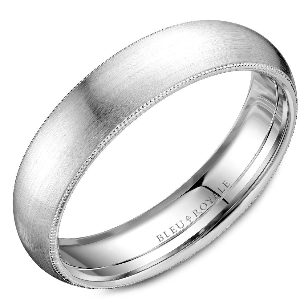 Bleu Royale 14K White Gold Men's Ring RYL-040W55 Crown Ring
