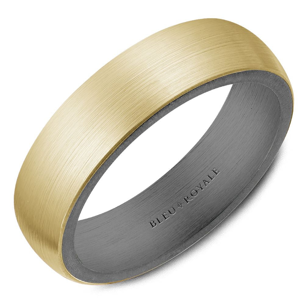 Bleu Royale 14K Yellow Gold and Tantalum Men's Ring RYL-128YT6-M10 Crown Ring
