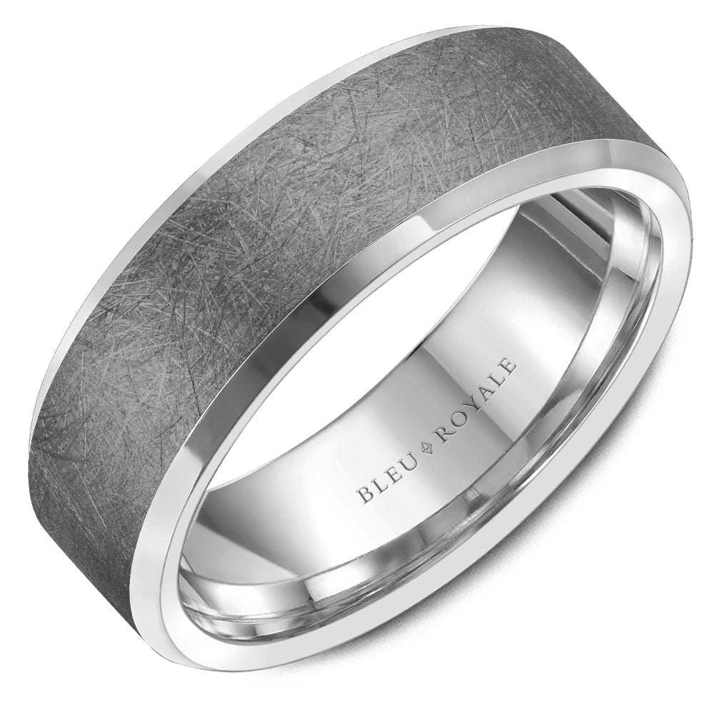 Bleu Royale 14K White Gold and Tantalum Men's Ring RYL-182TW75-M10