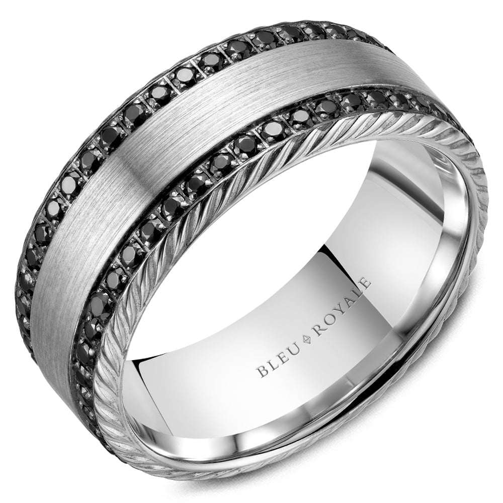 Bleu Royale 14K White Gold Men's Ring RYL-195WBD9 Crown Ring