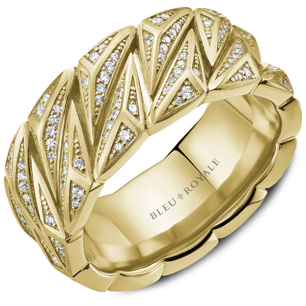 Bleu Royale 14K Yellow Gold and Diamond Men's Ring RYL-230YD10-M10-z10