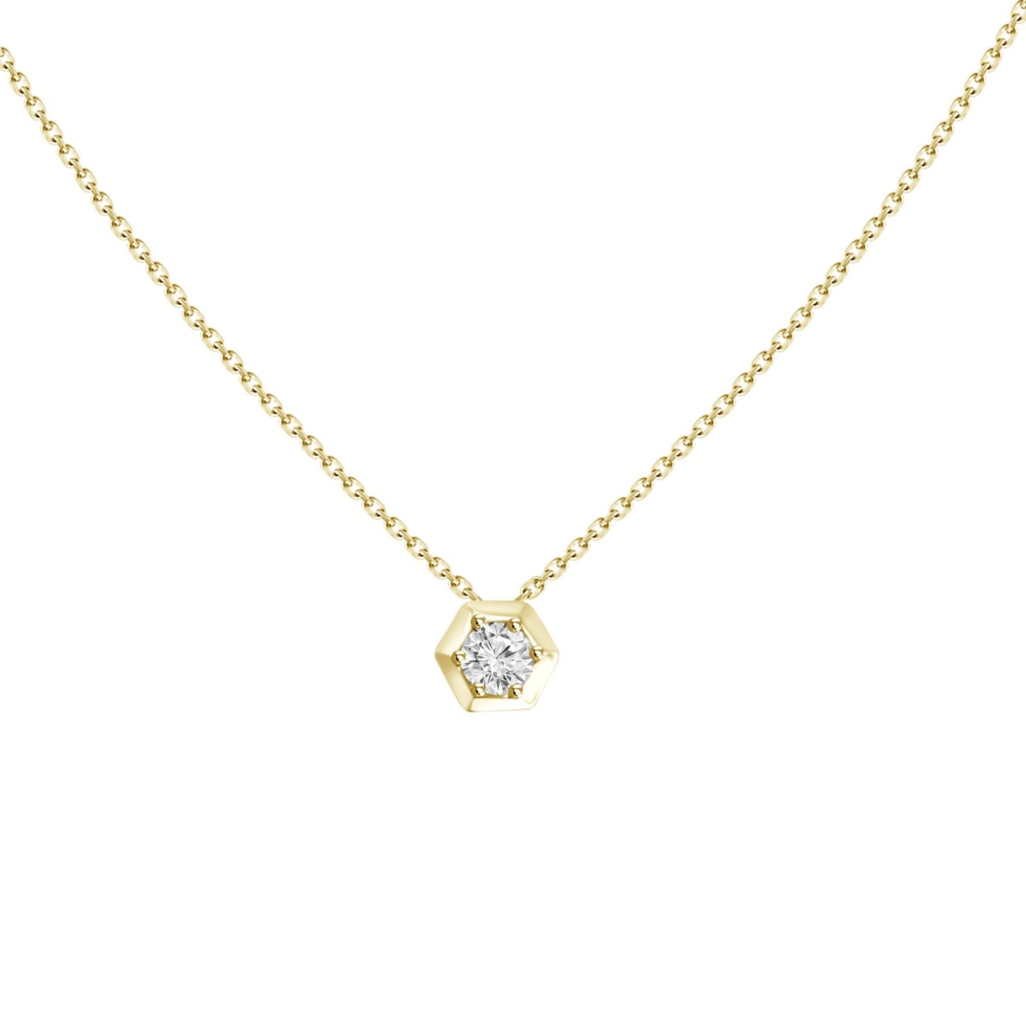 "Willow" 18k Gold Necklace with Diamond Pendant