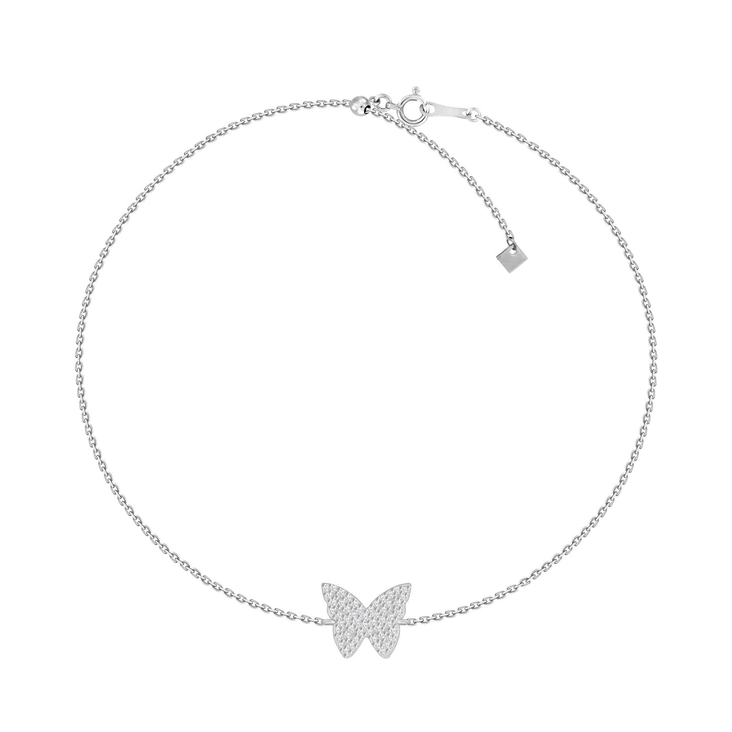 "Jessie" 18k White Gold Diamond Butterfly Bracelet