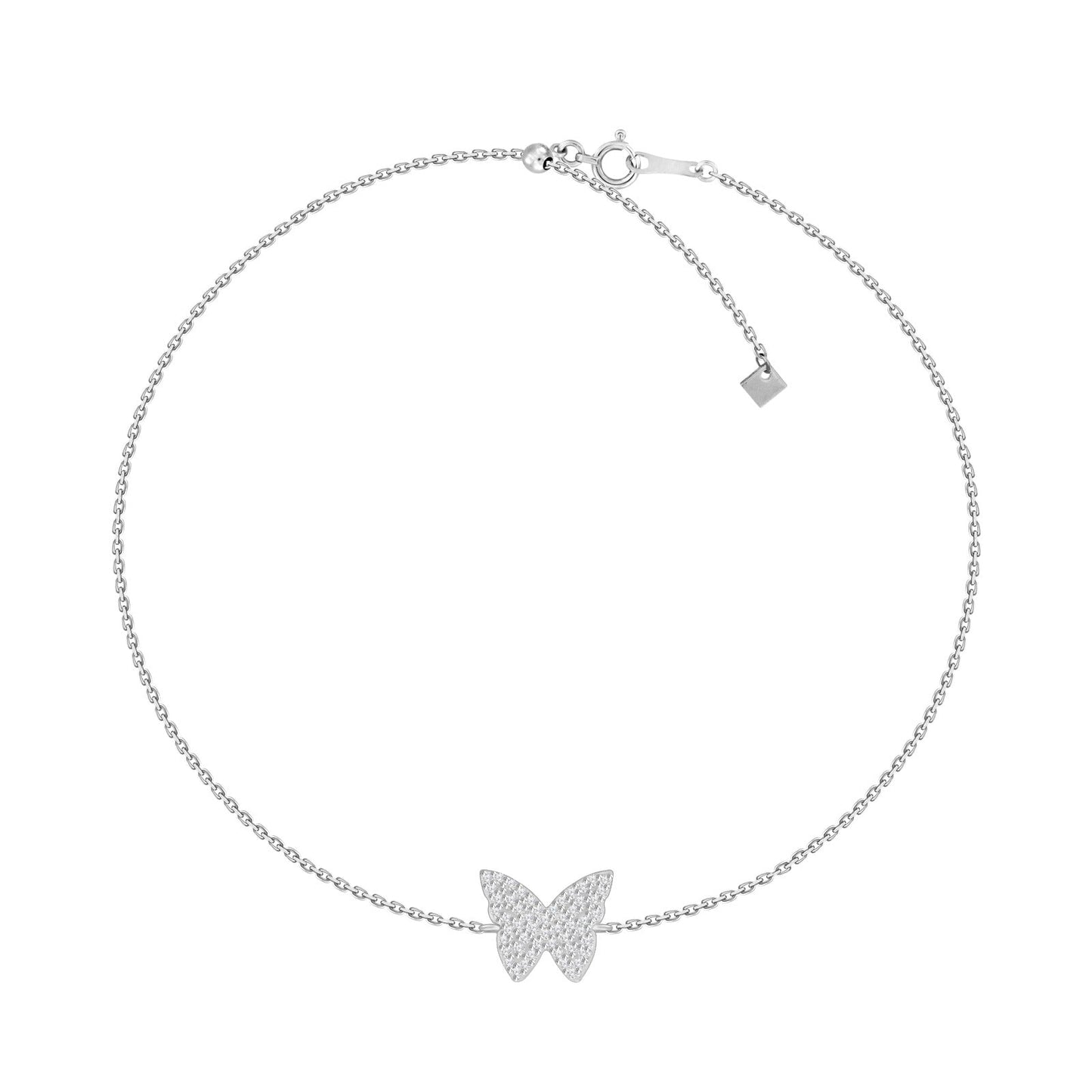 "Jessie" 18k White Gold Diamond Butterfly Bracelet Unison Jewelry