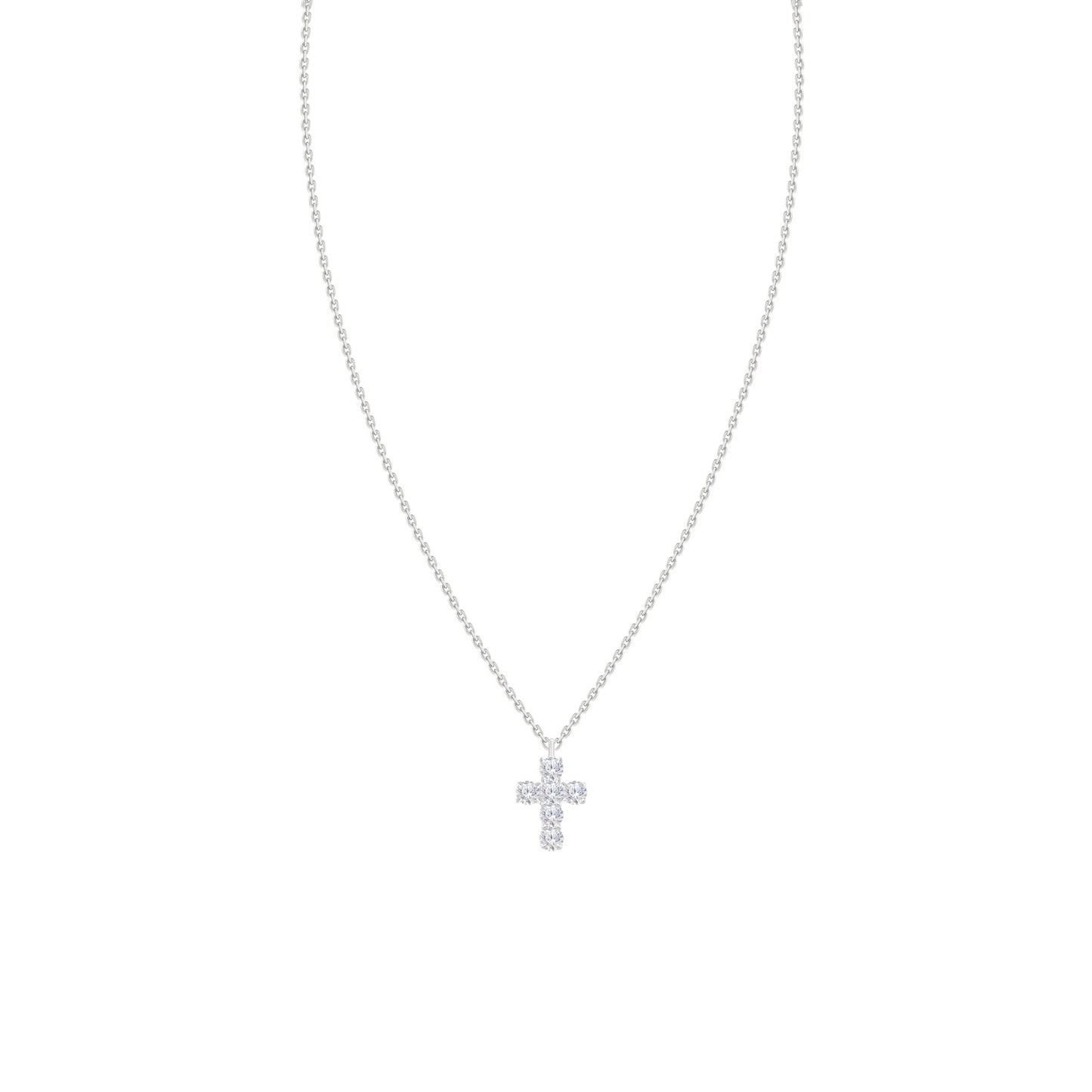 "Mary" 18K Gold and Diamond Cross Necklace