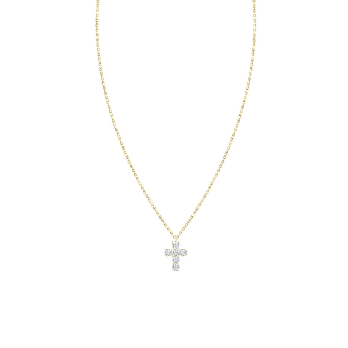 "Mary" 18K Gold and Diamond Cross Necklace Unison Jewelry