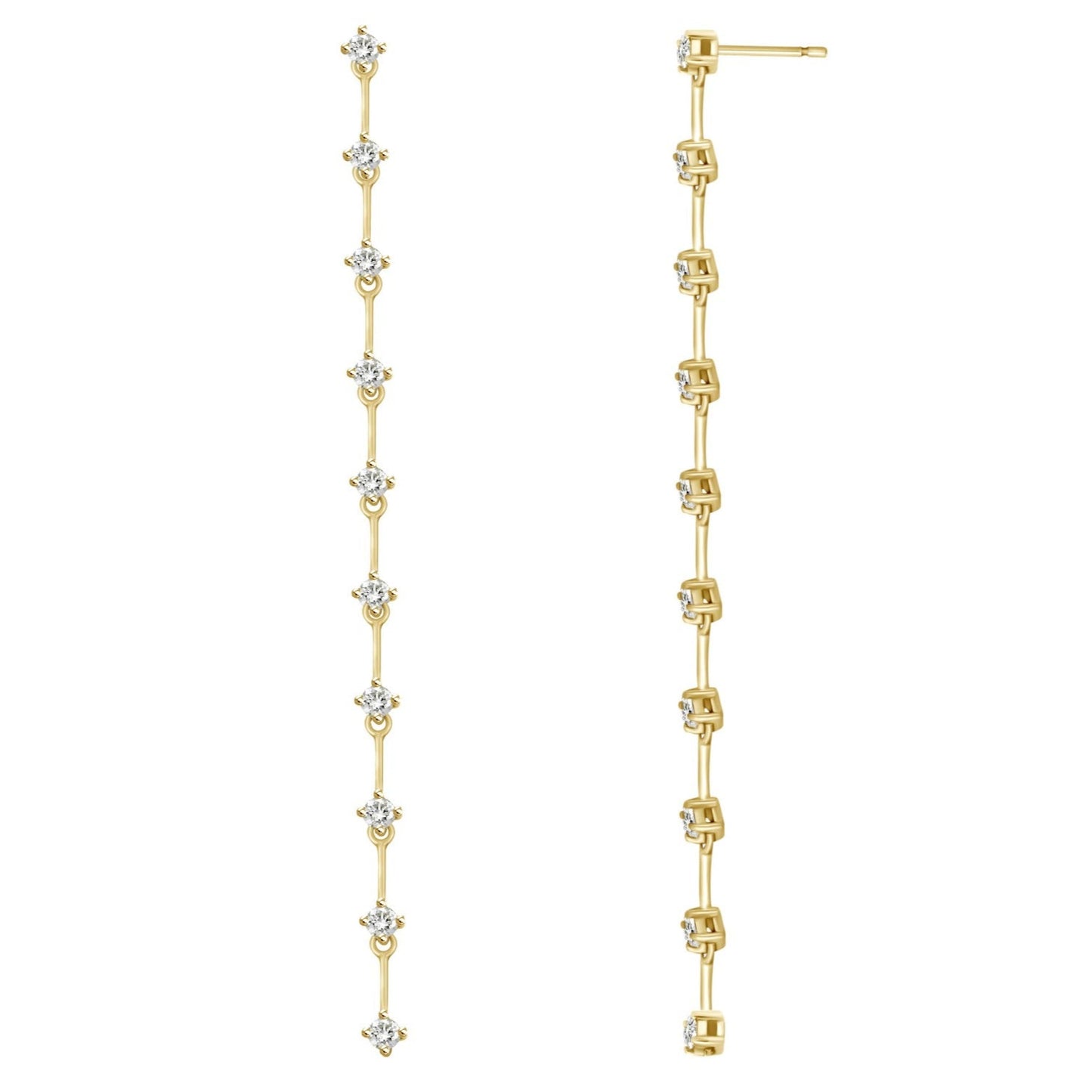 "Rileigh" 18k Yellow Gold Diamond Dangle Earrings