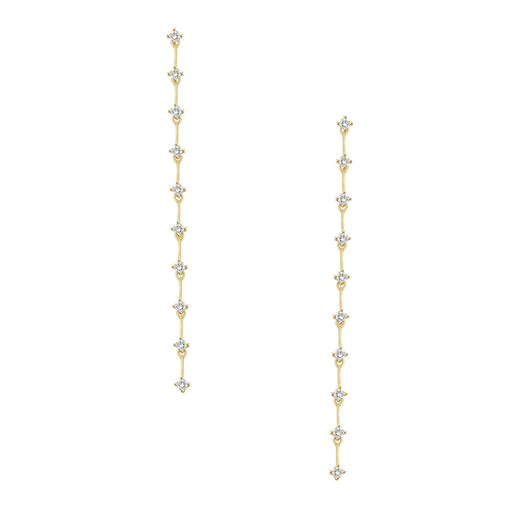 "Rileigh" 18k Yellow Gold Diamond Dangle Earrings