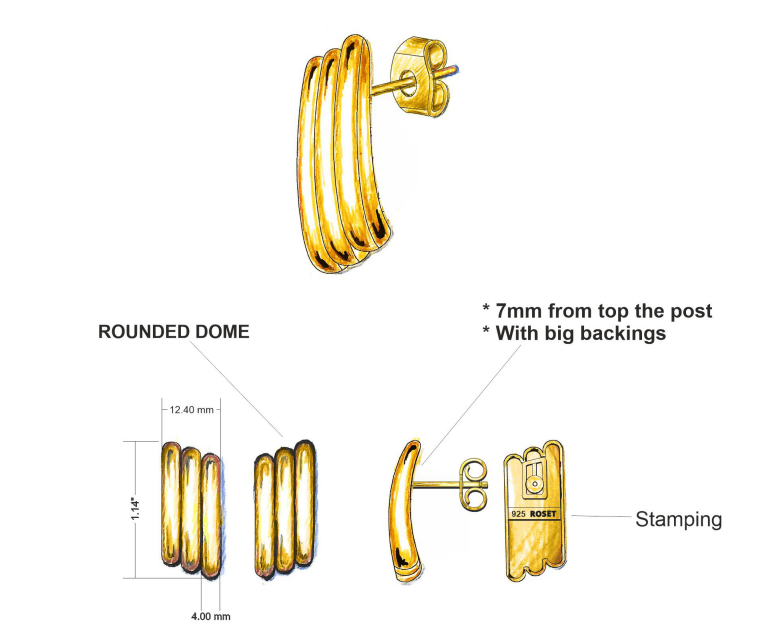 Roset DRIP "Hepburn" Earrings Roset Drip