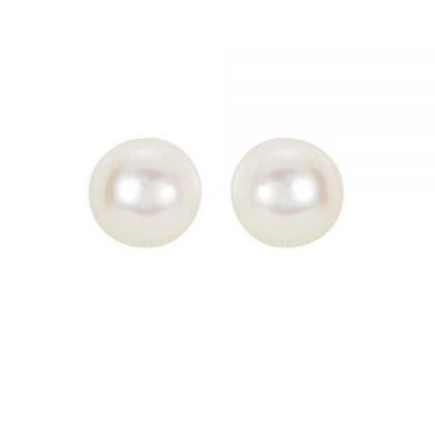 Akoya Pearl Earrings Set in 18K White Gold Royal Pearl