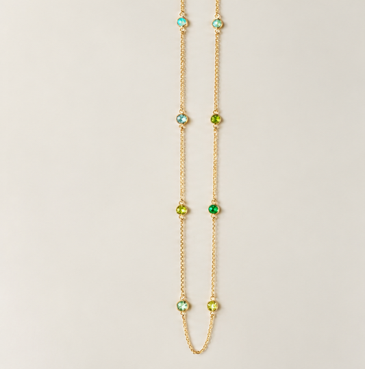 CANDY FRUIT LOOPS Sapphire 14K Gold Necklace