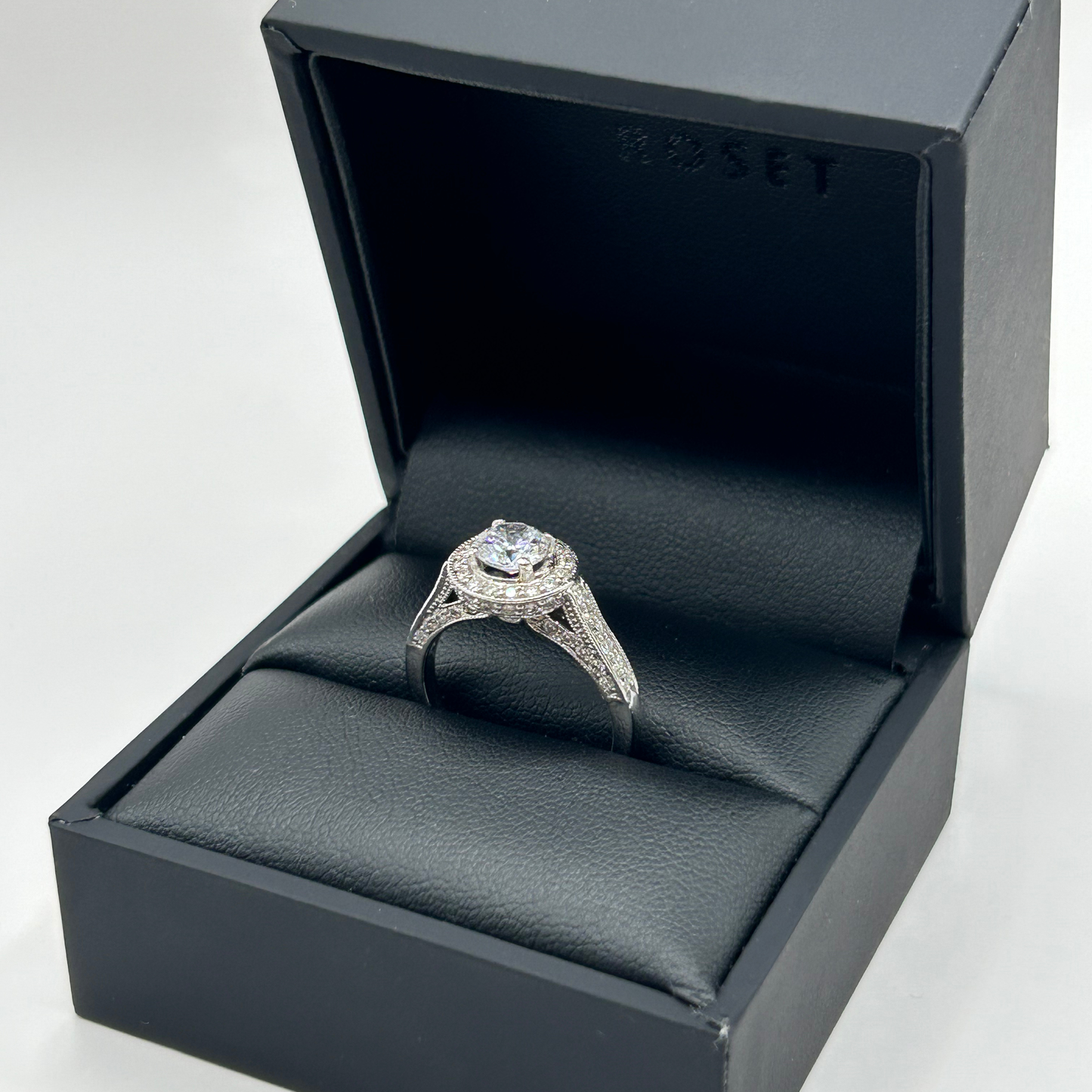 Roset 14K White Gold Engagement Ring BAND2m