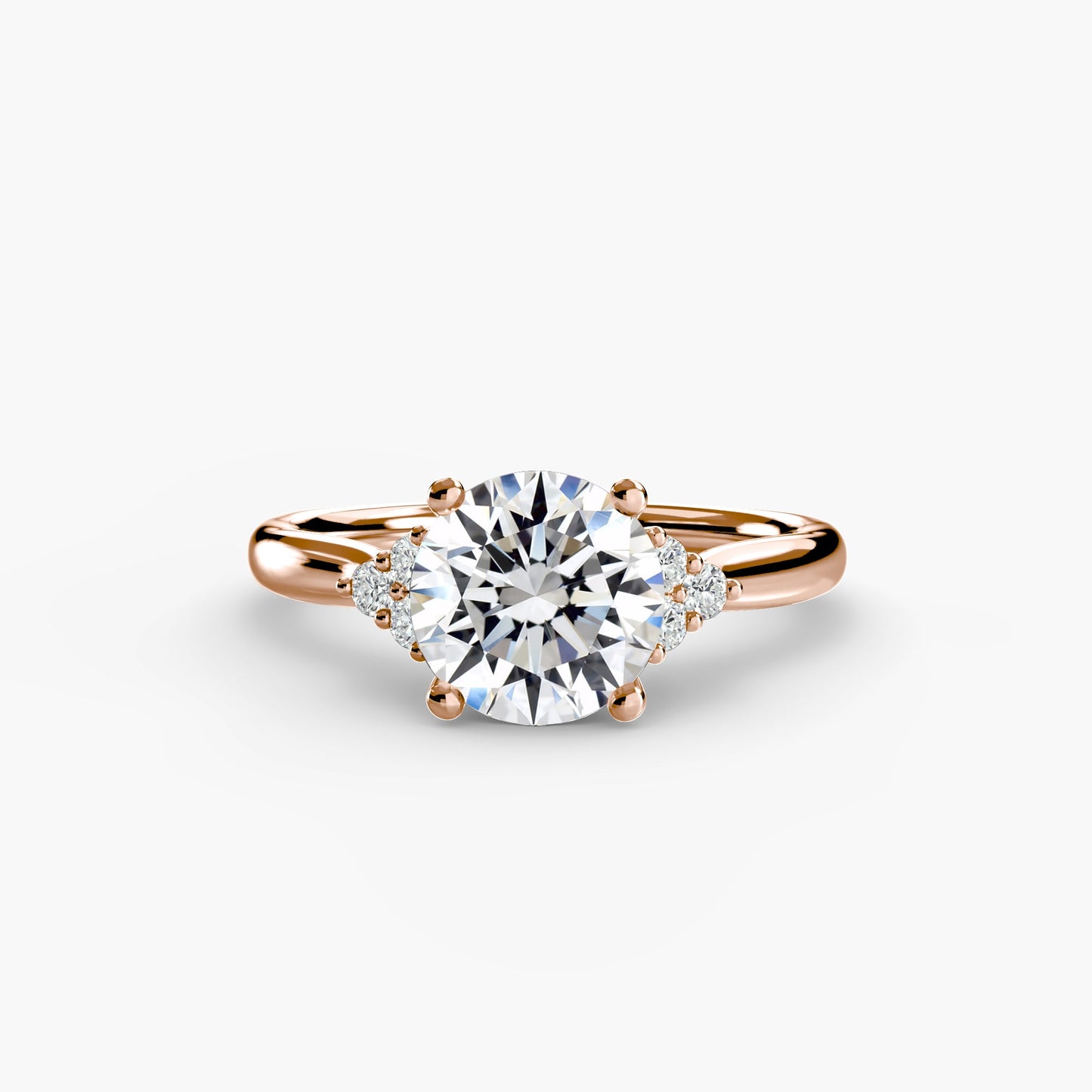 Solitaire with Cluster Shoulders Roset Jewelry