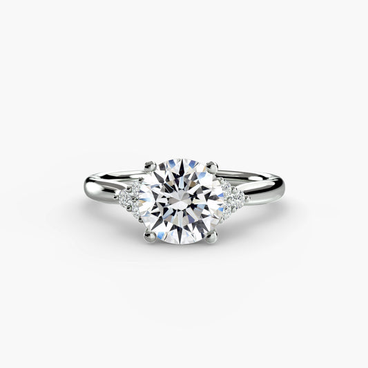Solitaire with Cluster Shoulders Roset Jewelry