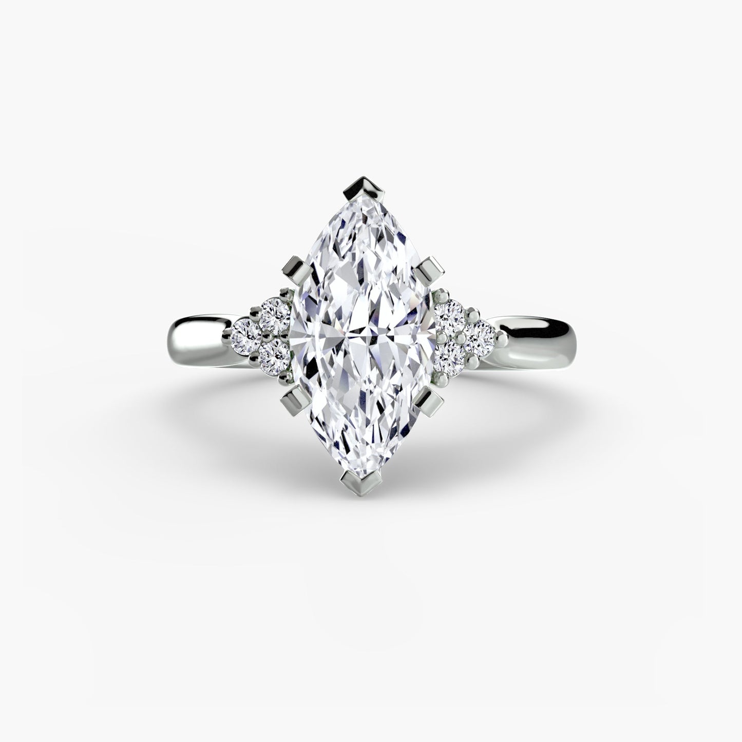 Solitaire with Cluster Shoulders 2 Roset Jewelry