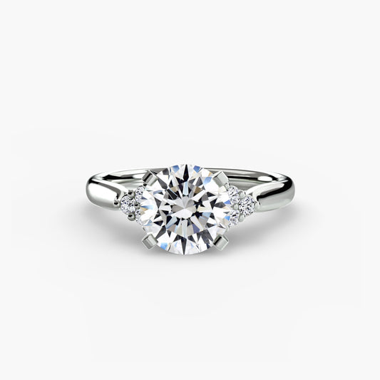 Solitaire with Cluster Shoulders 2 Roset Jewelry