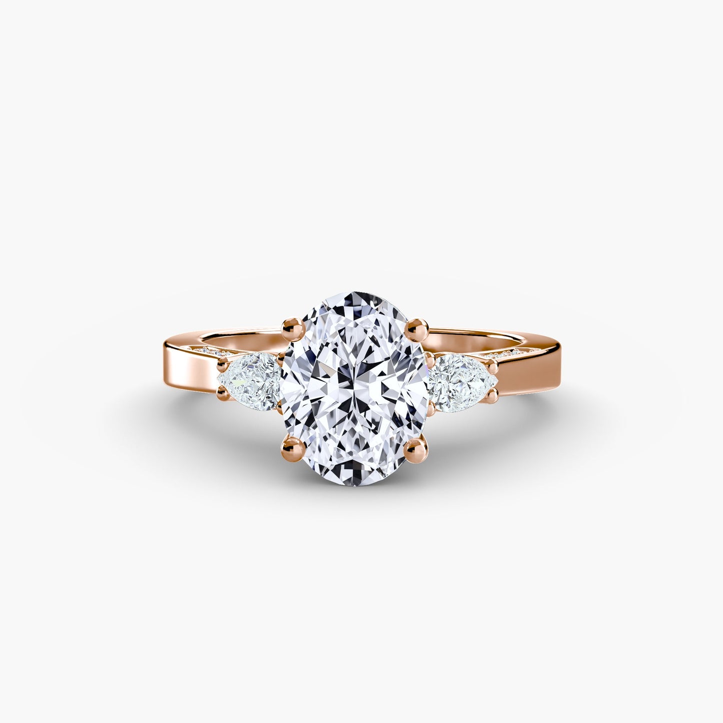 Three Stone with Pavé Shoulders Roset Jewelry
