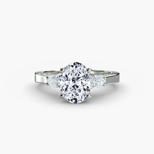Three Stone with Pavé Shoulders Roset Jewelry