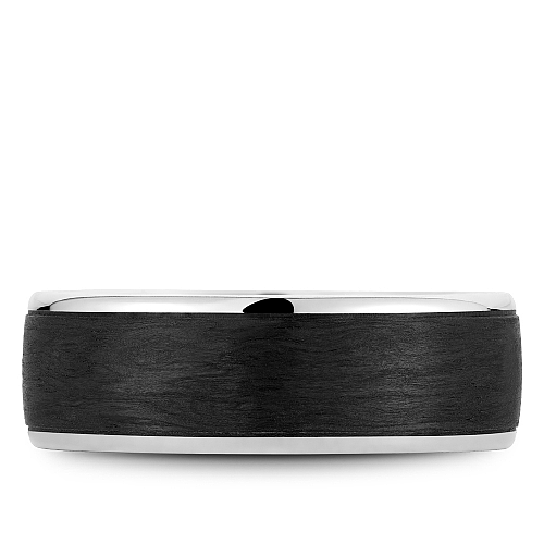 Bleu Royale 14K White Gold and Forged Carbon Men's Ring RYL-175W75 Crown Ring
