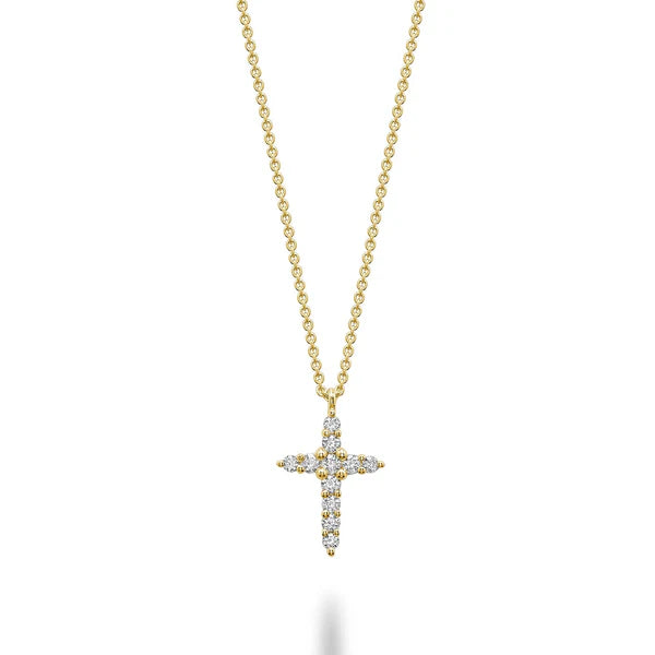 "Justine" 14K Cross Diamond Necklace
