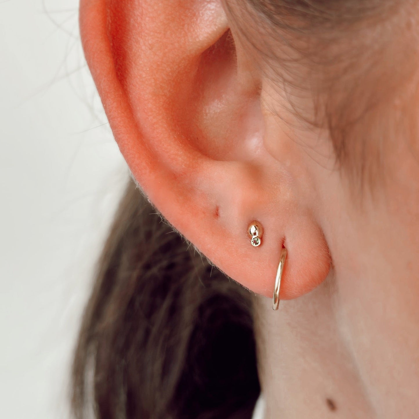 FUSE by Roset - Malorie Mini Bezel Set Studs - Jungle Moss Tourmaline Roset - Fuse