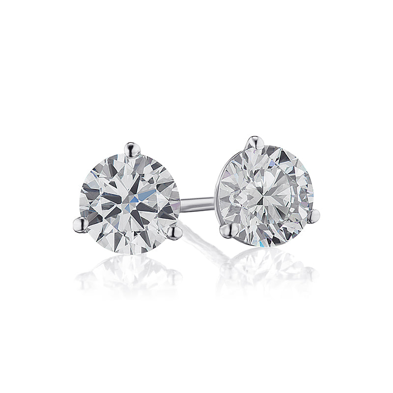 Natural Diamond Studs - 1.00ct in 14K White Gold Roset Jewelry