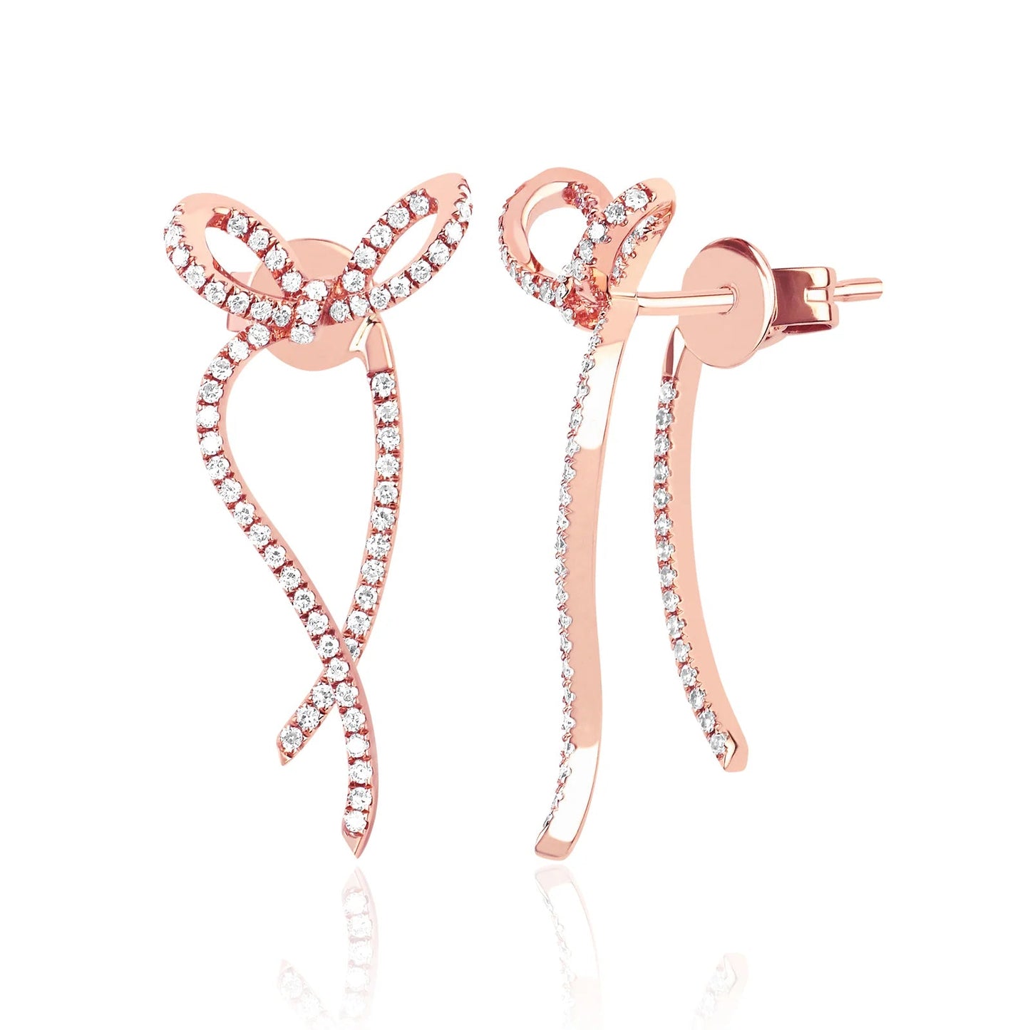 EF Collection - 14K Diamond Bow Earrings
