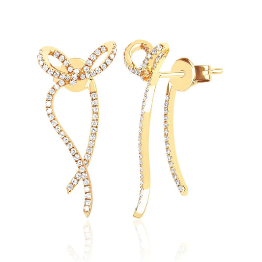 EF Collection - 14K Diamond Bow Earrings EF Collection