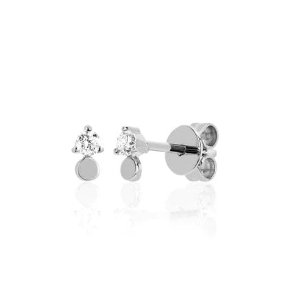 EF Collection - Single 14K Gold Disc Prong Set Diamond Stud Earring EF Collection