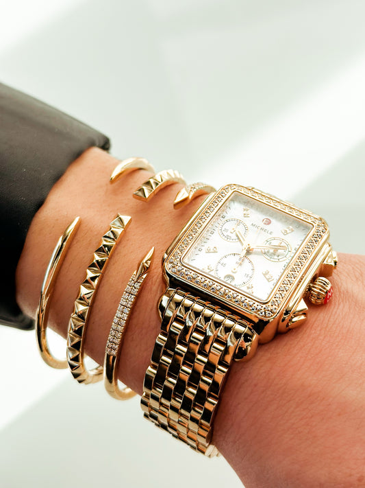 "Natalia" 14k Yellow Gold Split Cuff Bracelet