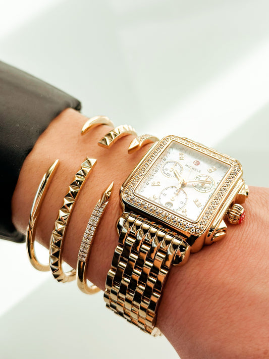 "Delaine" 14k Yellow Gold and Diamond Split Bangle Gabriel & Co.