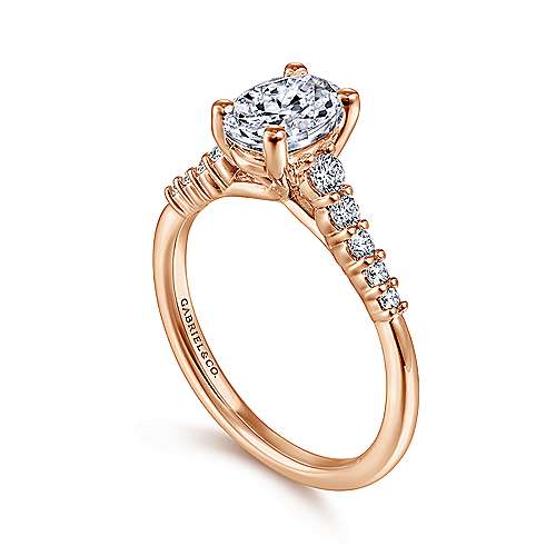 Gabriel "Reed" 14K Rose Gold Oval Diamond Engagement Ring Gabriel & Co.