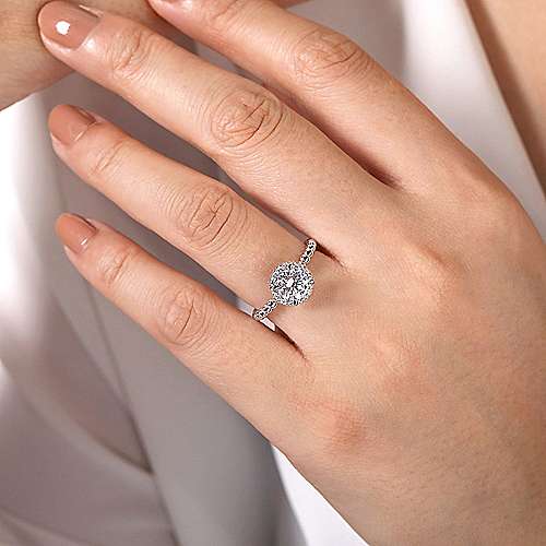 Gabriel "Pamina" 14K Round Halo Diamond Engagement Ring Gabriel & Co.
