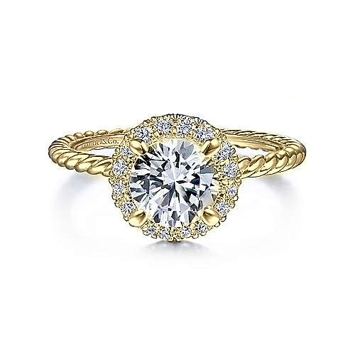 Gabriel "Natala" 14K Yellow Gold Round Diamond Engagement Ring Gabriel & Co.