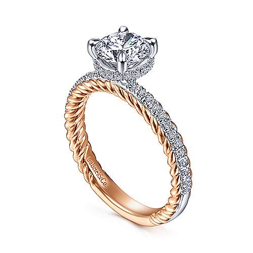 Gabriel "Vetta" 14K Round Diamond Engagement Ring