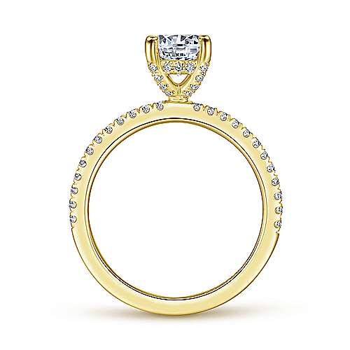 Gabriel "Serenity" Engagement Ring - 1.02ct Round Lab-Grown Diamond in 14K Yellow Gold