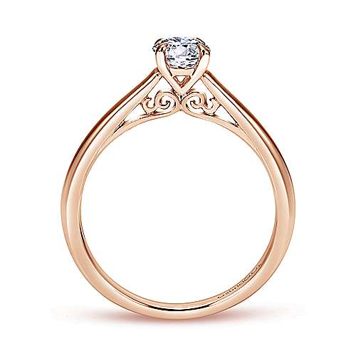 Gabriel "Valerie" Engagement Ring - 0.51ct Lab-Grown Round Diamond in 14K Rose Gold
