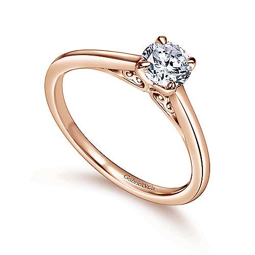 Gabriel "Valerie" Engagement Ring - 0.51ct Lab-Grown Round Diamond in 14K Rose Gold