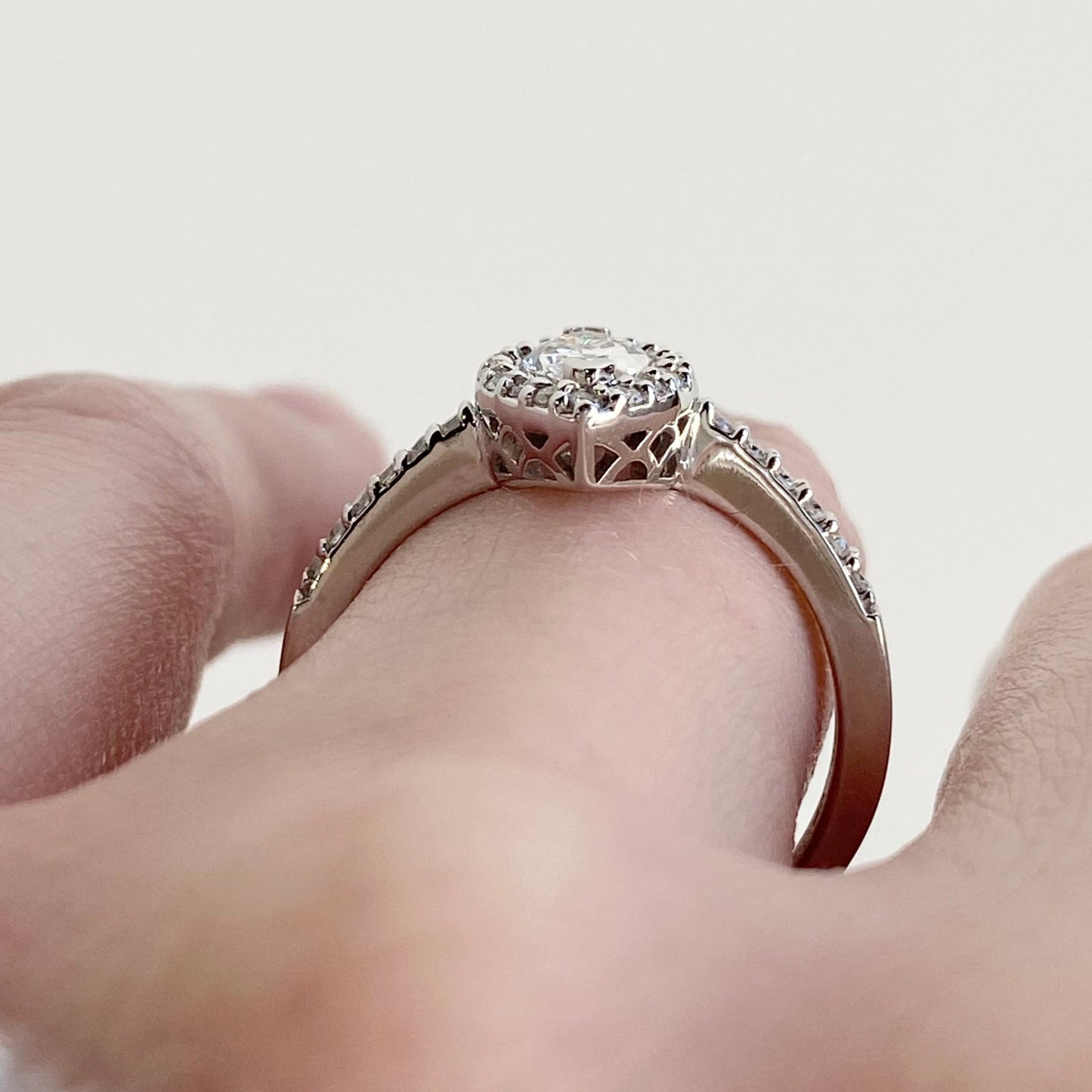 Roset Marquise Diamond & Halo Engagement Ring in 14K White Gold