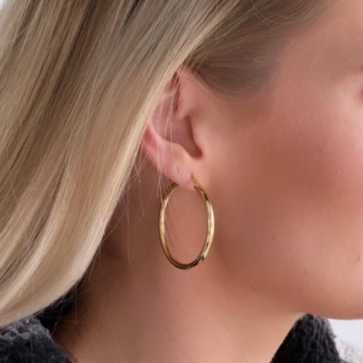 Roset Gold Label - "Rowan" Polished Hoops
