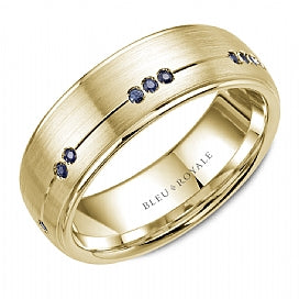 Bleu Royale 14K Gold and Sapphires Men's Ring RYL-011YS75 Crown Ring