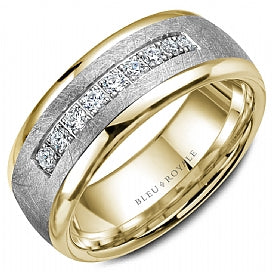 Bleu Royale 14K Gold & Diamonds Men's Ring RYL-109WYD75 Crown Ring